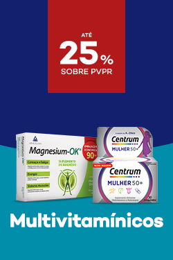 Produtos Multivitaminicos com destaque promocional de até 25% sobre preço de Venda ao Público Recomendado